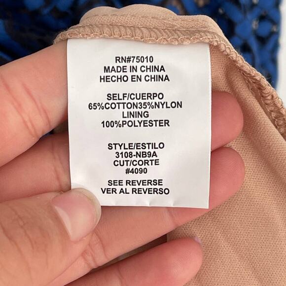 NEW City Triangles Dress Juniors Size 5 Blue Short Sleeve Fit & Flare Lace Dress - Picture 8 of 9